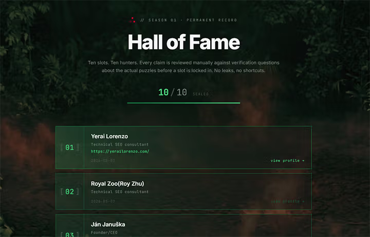 Hall of fame de The Hunt